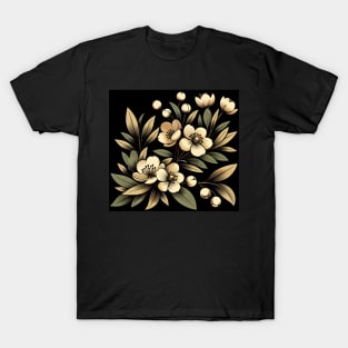 Olive Floral Illustration T-Shirt